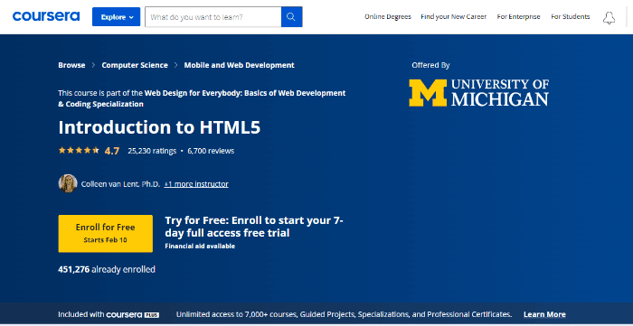 best HTML course