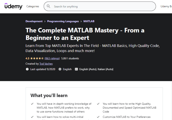 best MATLAB course
