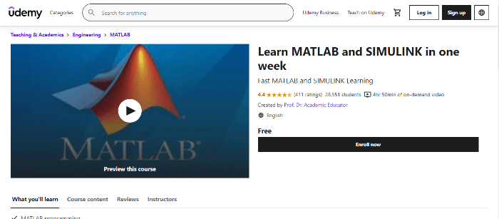 best MATLAB course