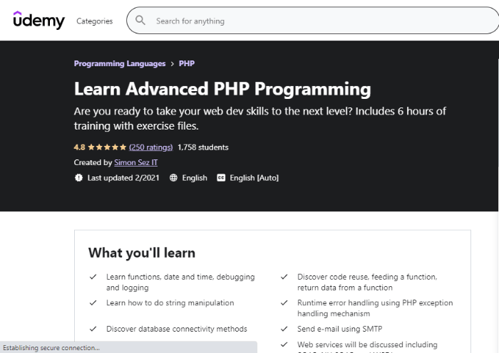 best PHP course