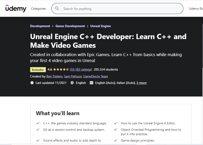 best video game development course