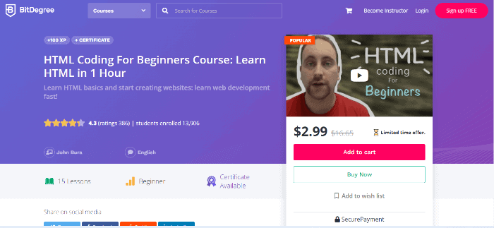 best HTML course